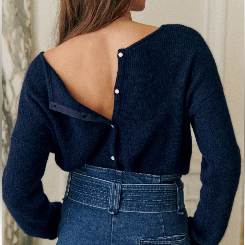 Sezane Gaspard Cardigan - Navy - Small